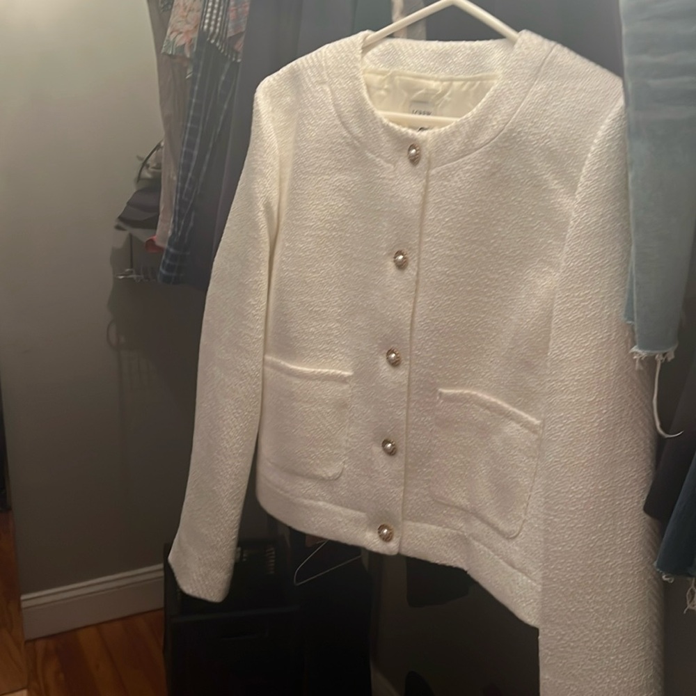 JCrew White Lady Jacket